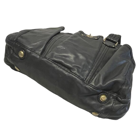 Marc Jacobs Totally Turn-lock Black Leather Diaper Bag - Picture 3 of 4